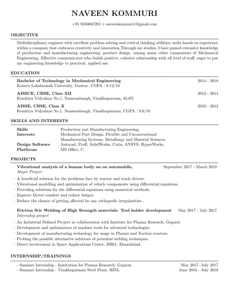 Naveen Kommuri Resume