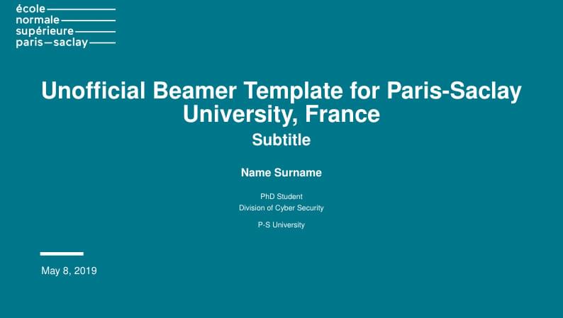 ENS Paris Presentation Template