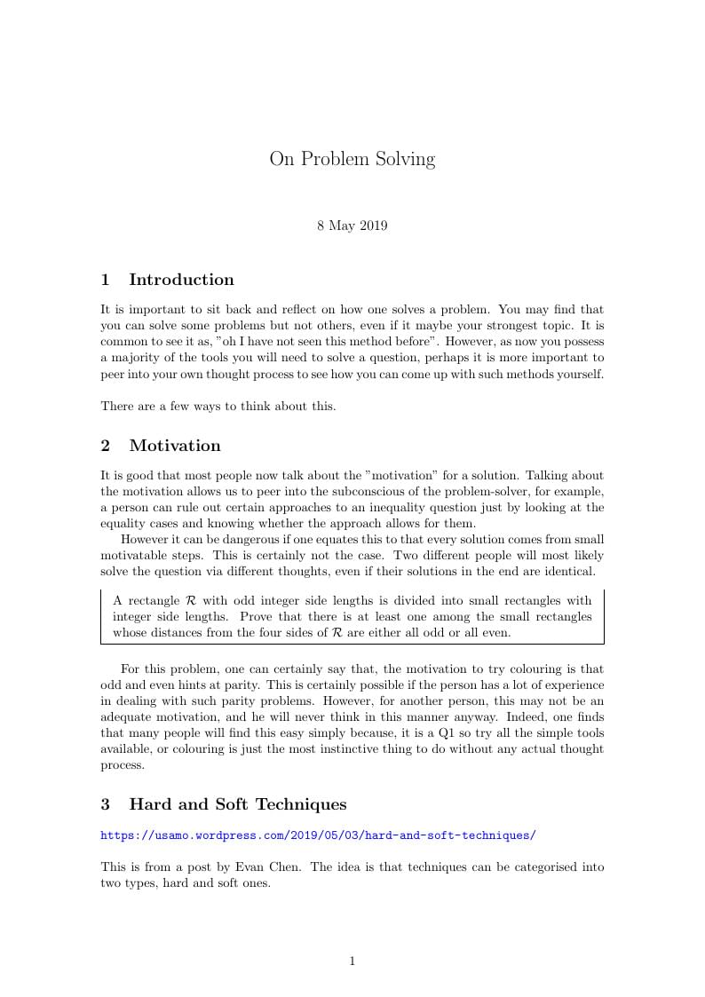 On Problem Solving