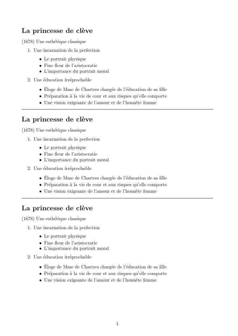 Fiche de révision pour l'oral de bac de français 1er