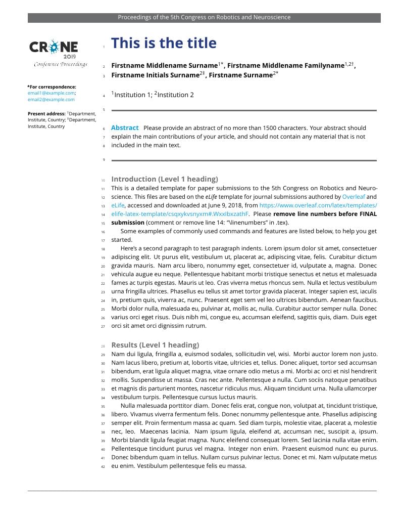 CRoNe LaTeX Template