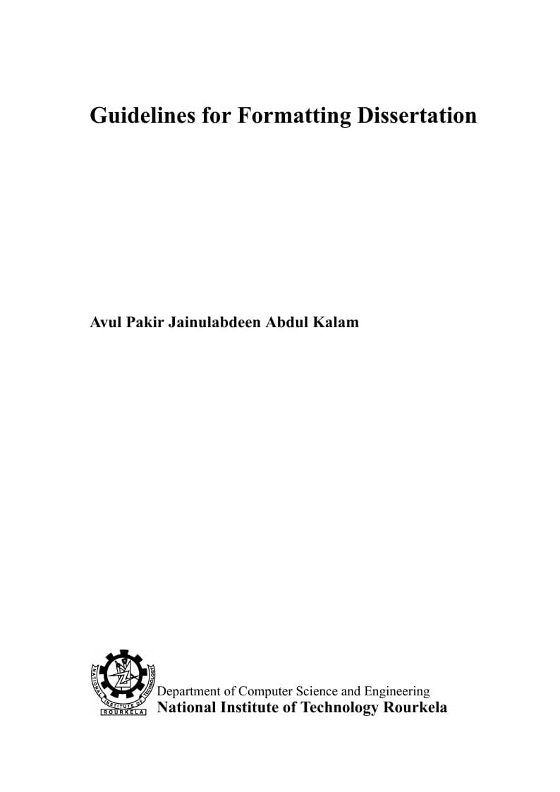 NITR dissertation Template (Thesis)
