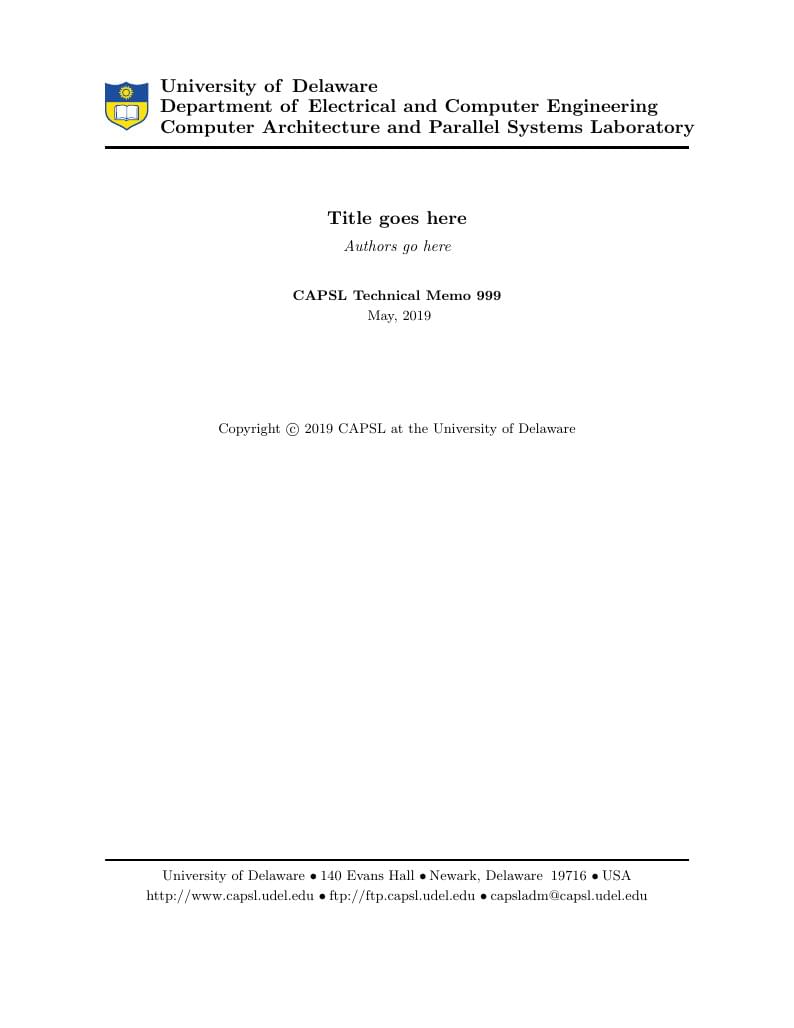 CAPSL Technical Memo Template
