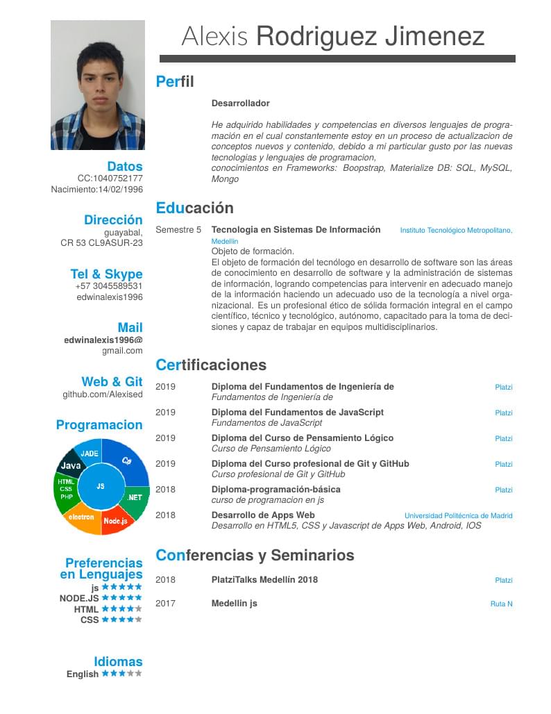 Alexis Rodriguez Jimenez's CV
