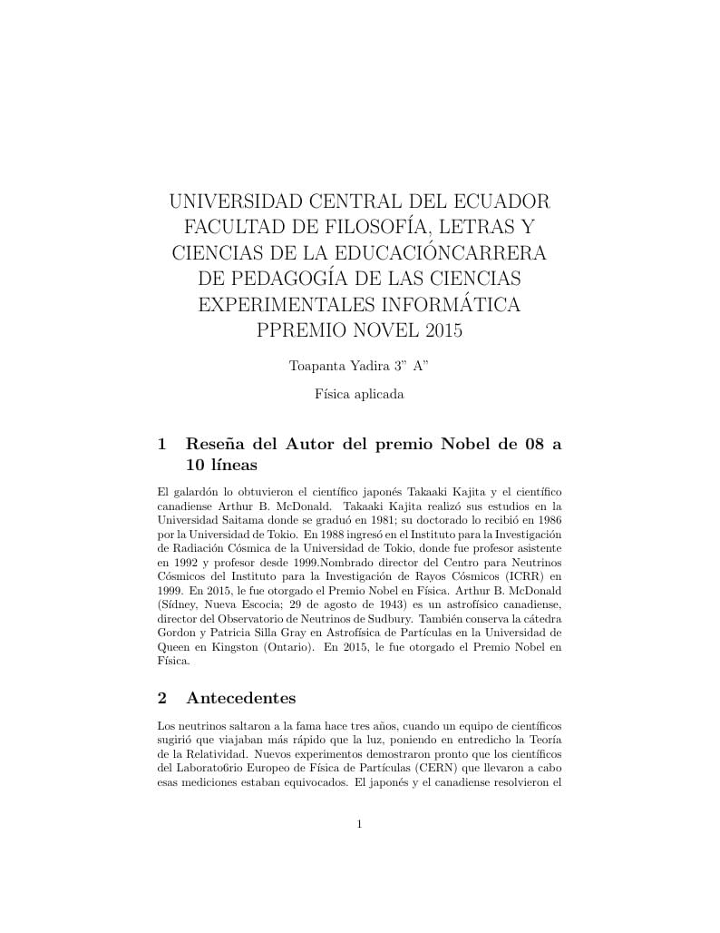 PREMIO NOBEL 2015