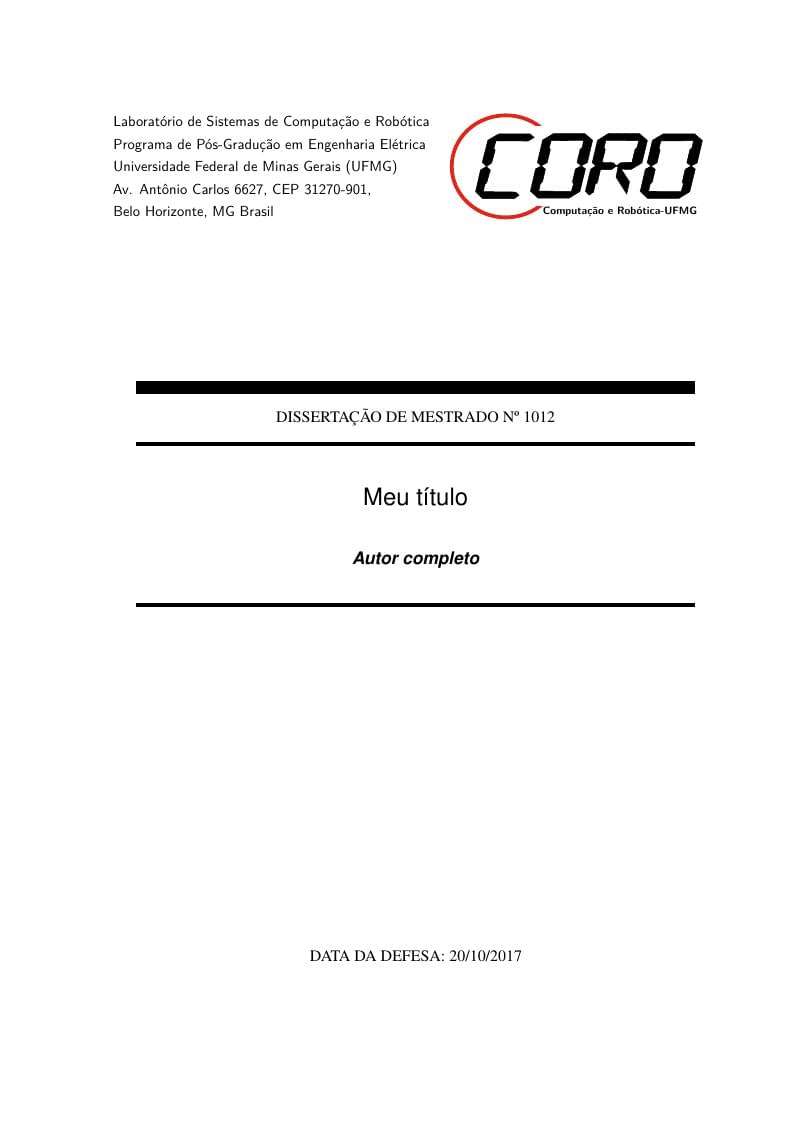 Modelo Dissertação/Tese CORO - UFMG