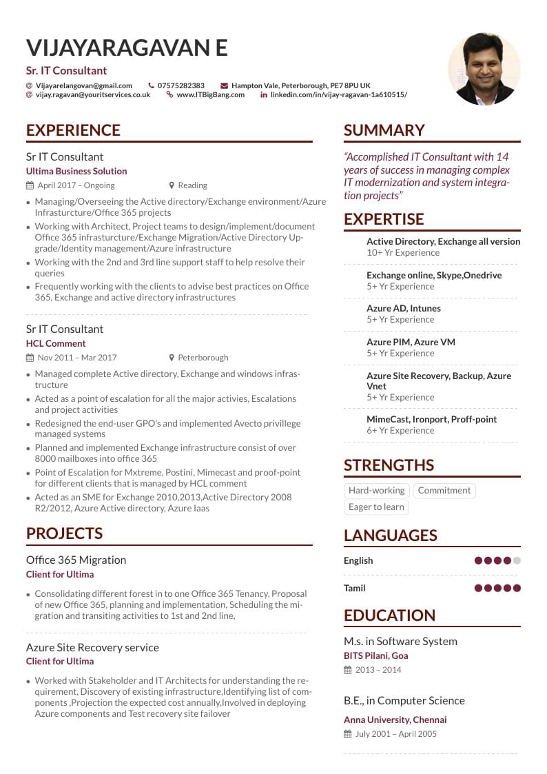 Vijayaragava's CV