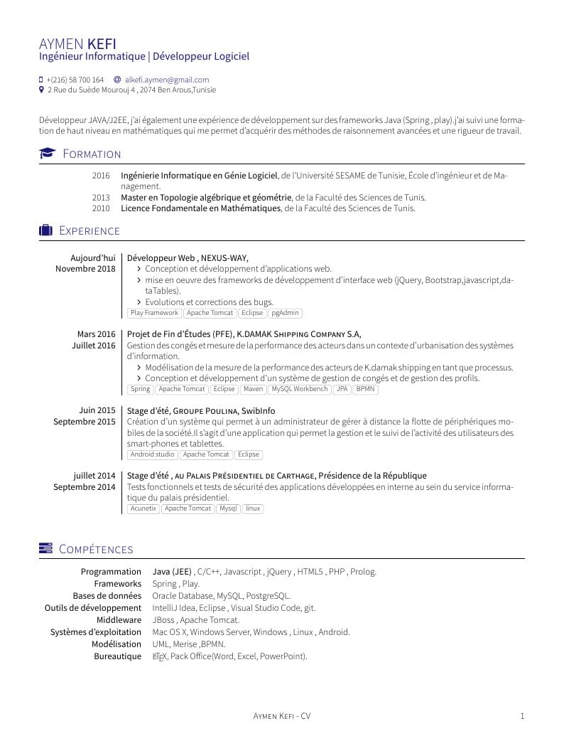 Aymen Kefi's CV