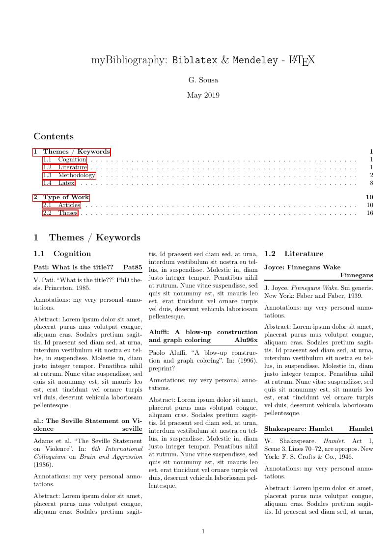 Biblatex + Mendeley