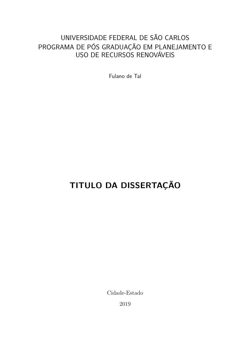 Dissertação/Tese UFSCar Template
