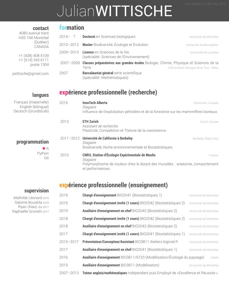 Julian Wittische's CV