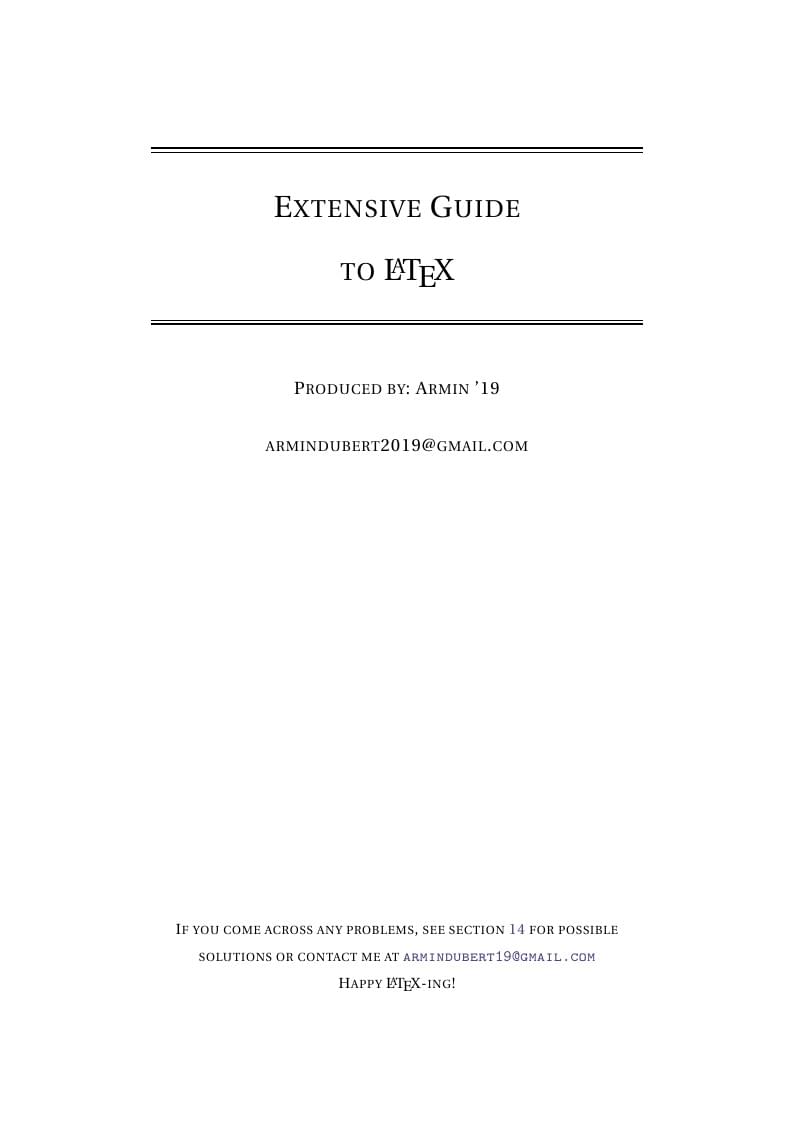 Extensive LaTeX Guide