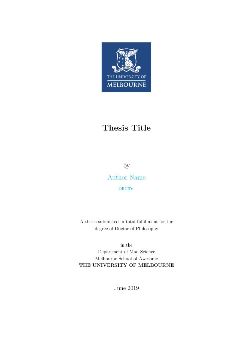 University of Melbourne Thesis Template