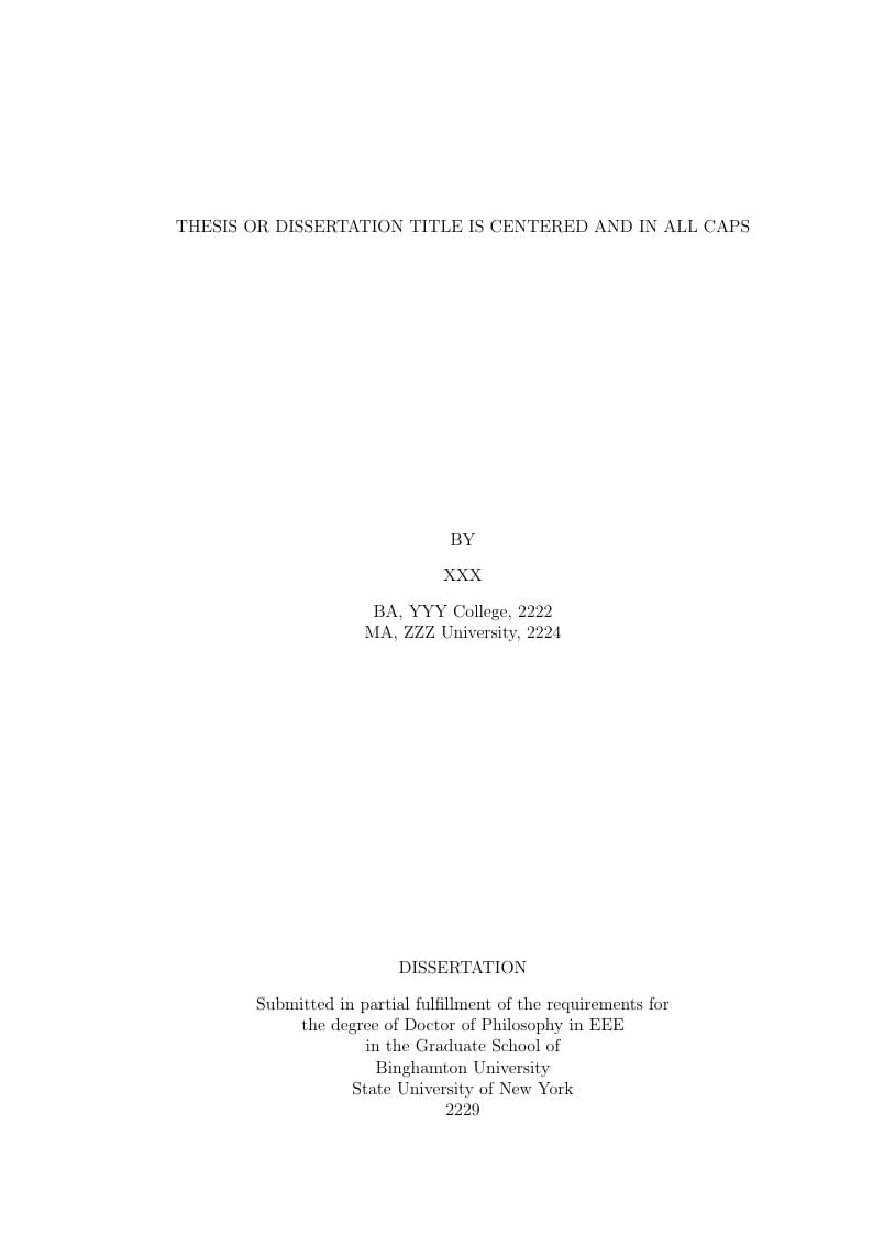 Binghamton University Thesis Template