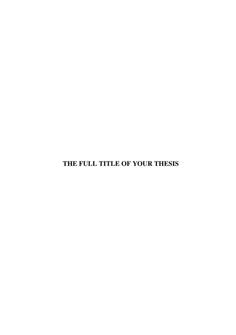 JUST Thesis Template