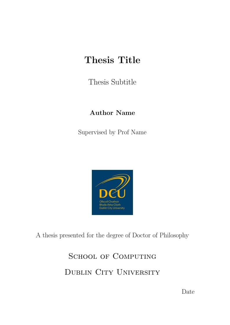 Dublin City University Thesis Template