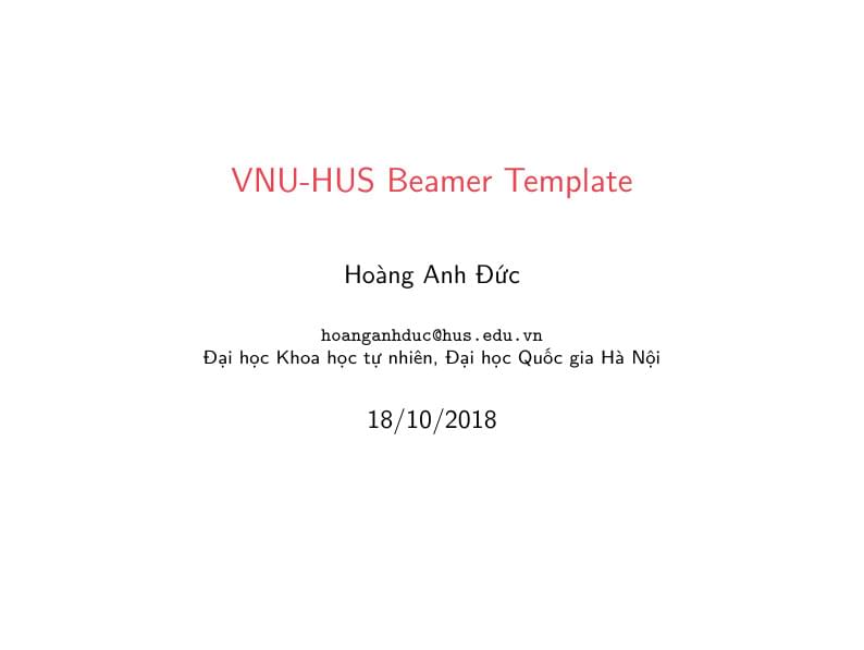 VNU-HUS Beamer Template