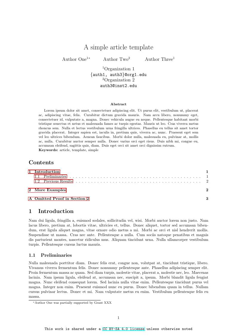 A simple article template