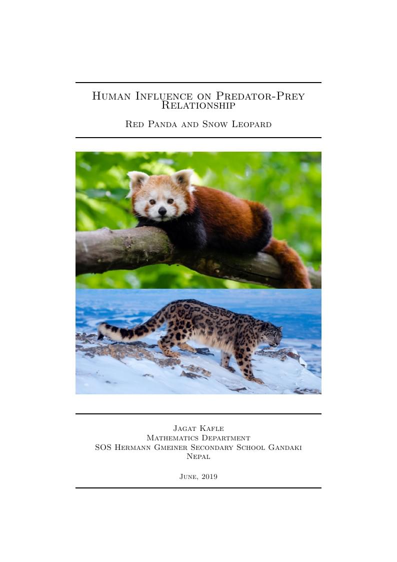 Human Influence on Predator-Prey Relationship: Red Panda and Snow Leopard