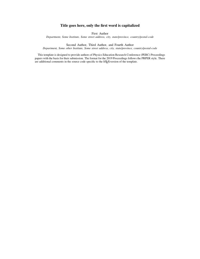 TEMPLATE - PERC Proceedings 2019