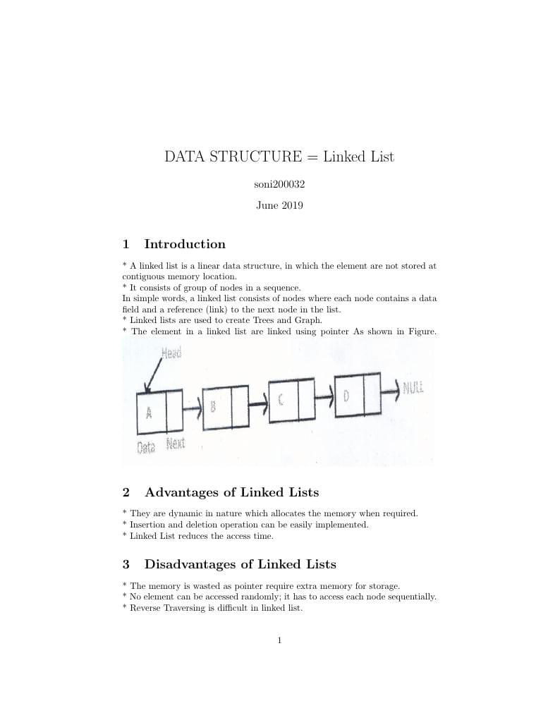 DATA STRUCTURE -> Linked List