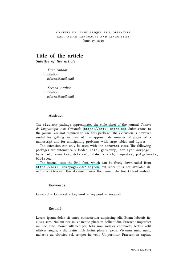 Cahiers de Linguistique Asie Orientale