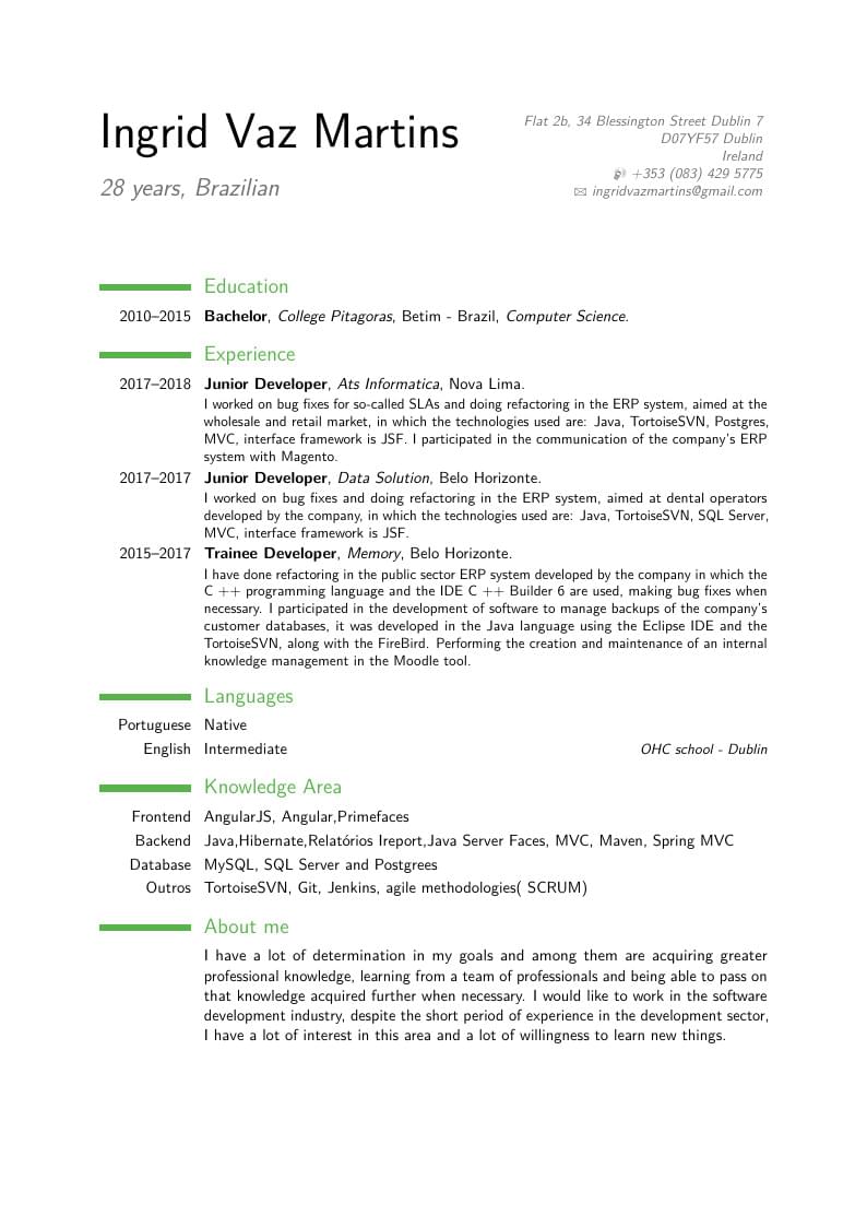 Ingrid Vaz Martins Resumé