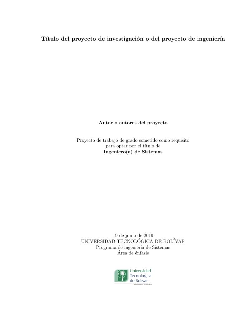 Formato de trabajo de grado Ingeniería de Sistemas y Computación