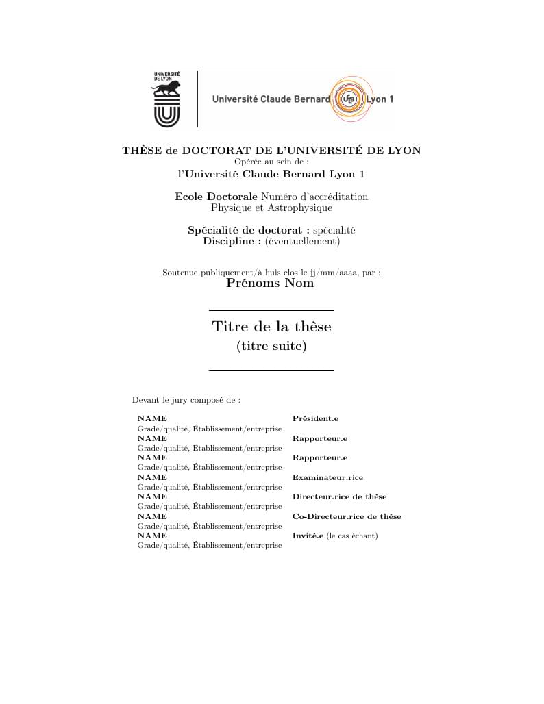 Page de garde These Universite Lyon 1