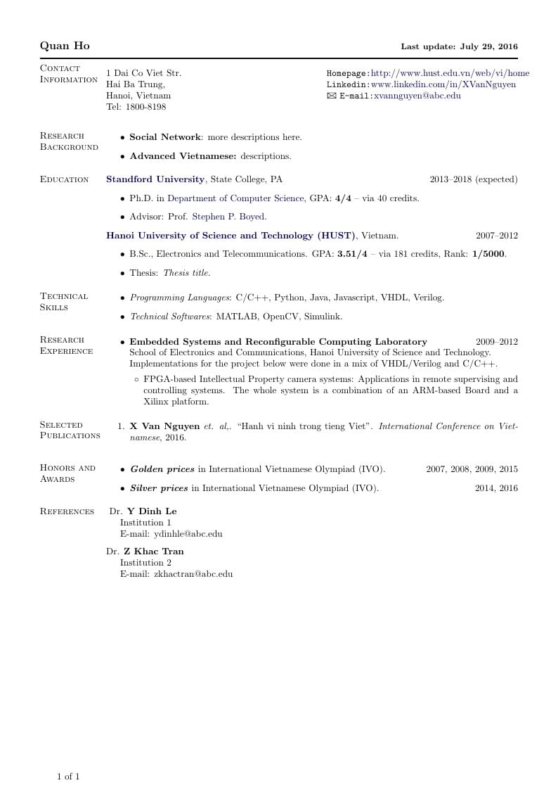 Quan Ho's CV