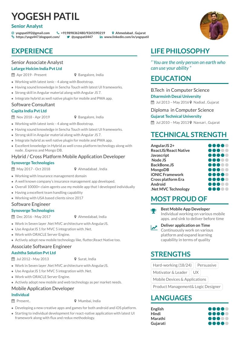 Yogesh Patil's CV