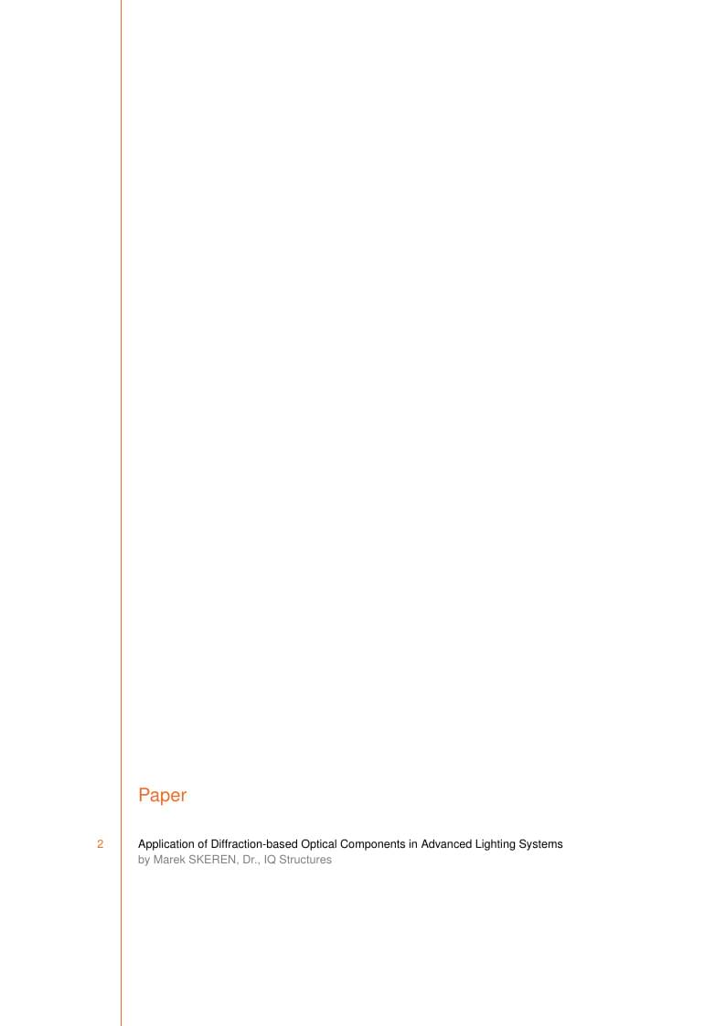 Application of Diffraction-based Optical Components in Advanced Lighting Systems