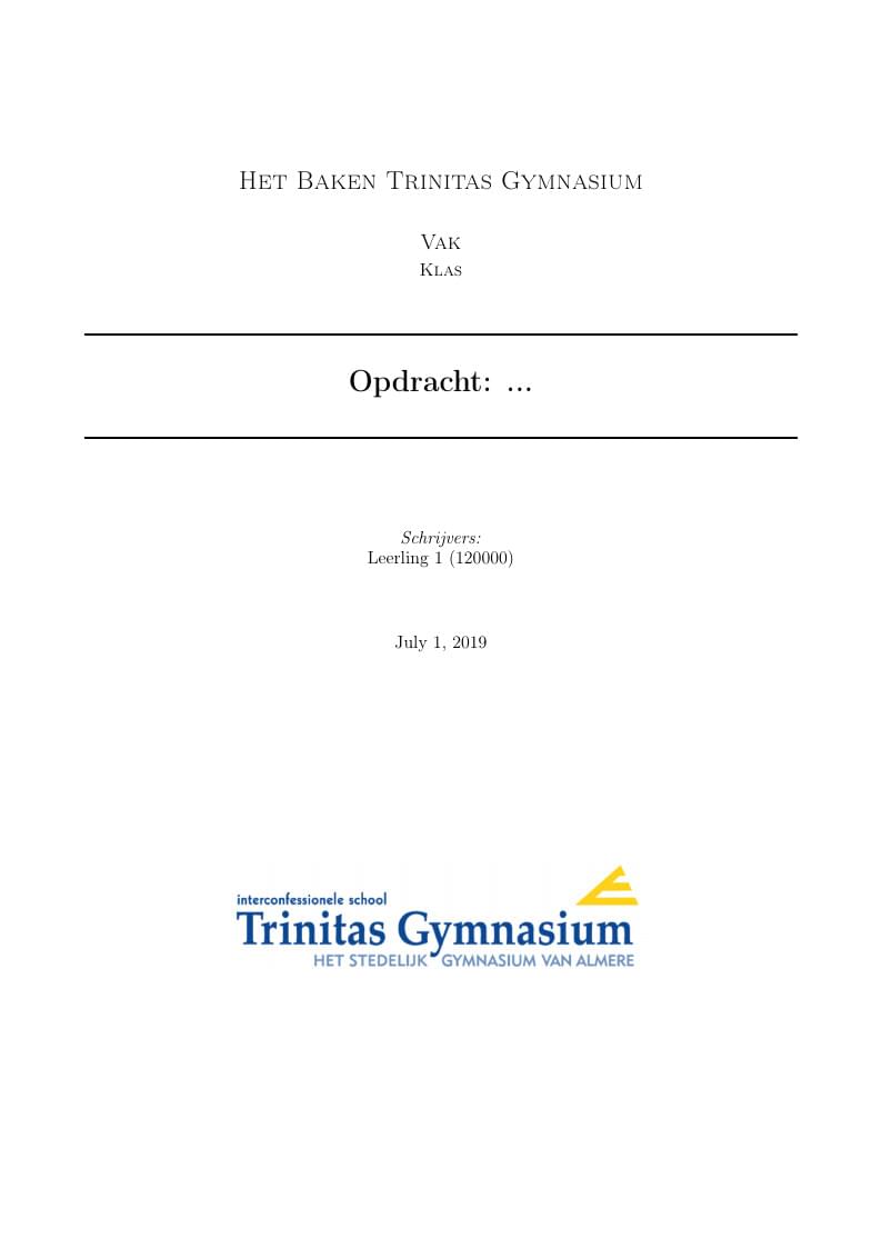 Baken Trinitas Gymnasium Template