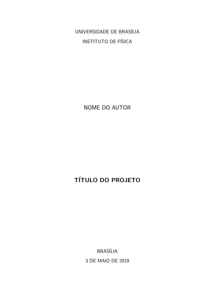 Projeto de TCC - Instituto de Física - Universidade de Brasília