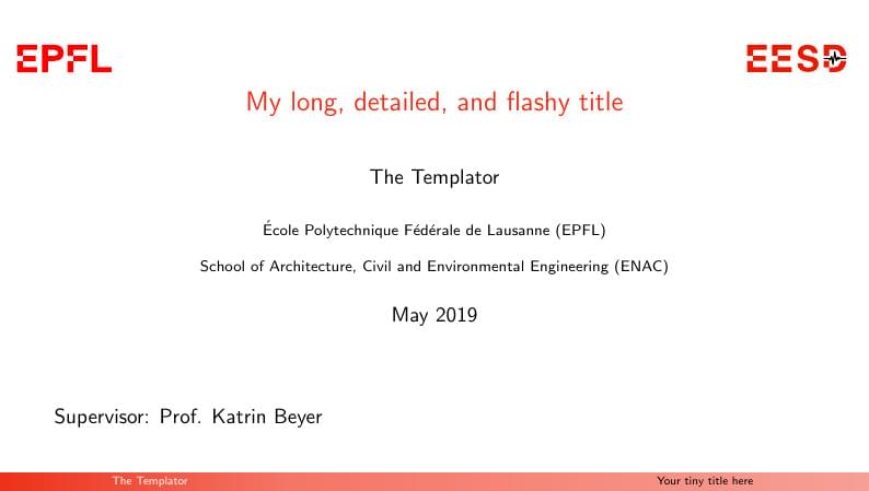 EESD Presentation LaTeX Template