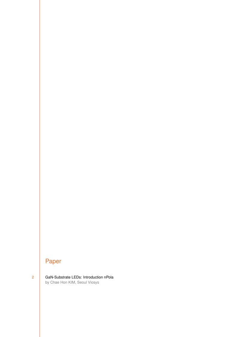 GaN-Substrate LEDs: Introduction nPola
