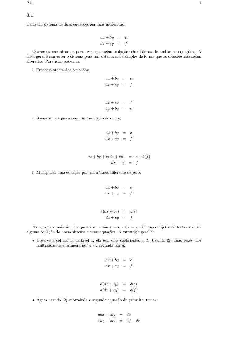 Sistemas lineares