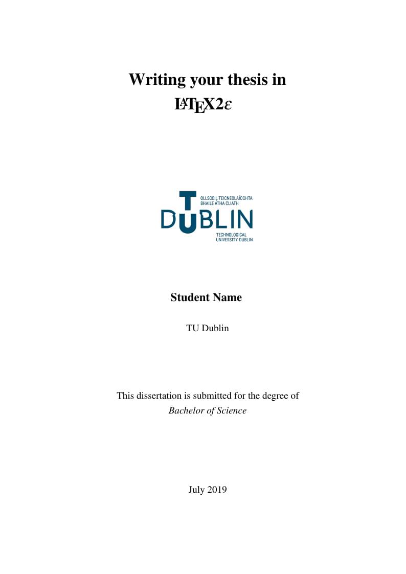 TU Dublin Thesis Template