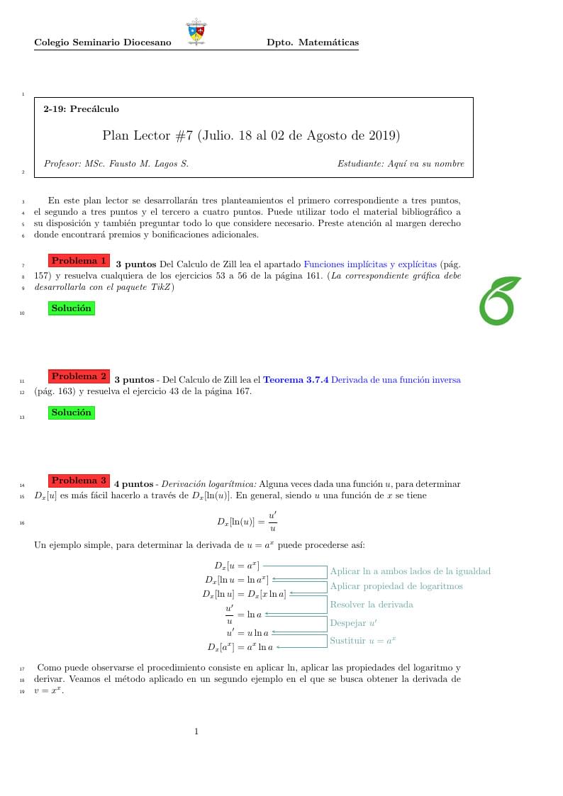 PL 7 Introducción a la derivada