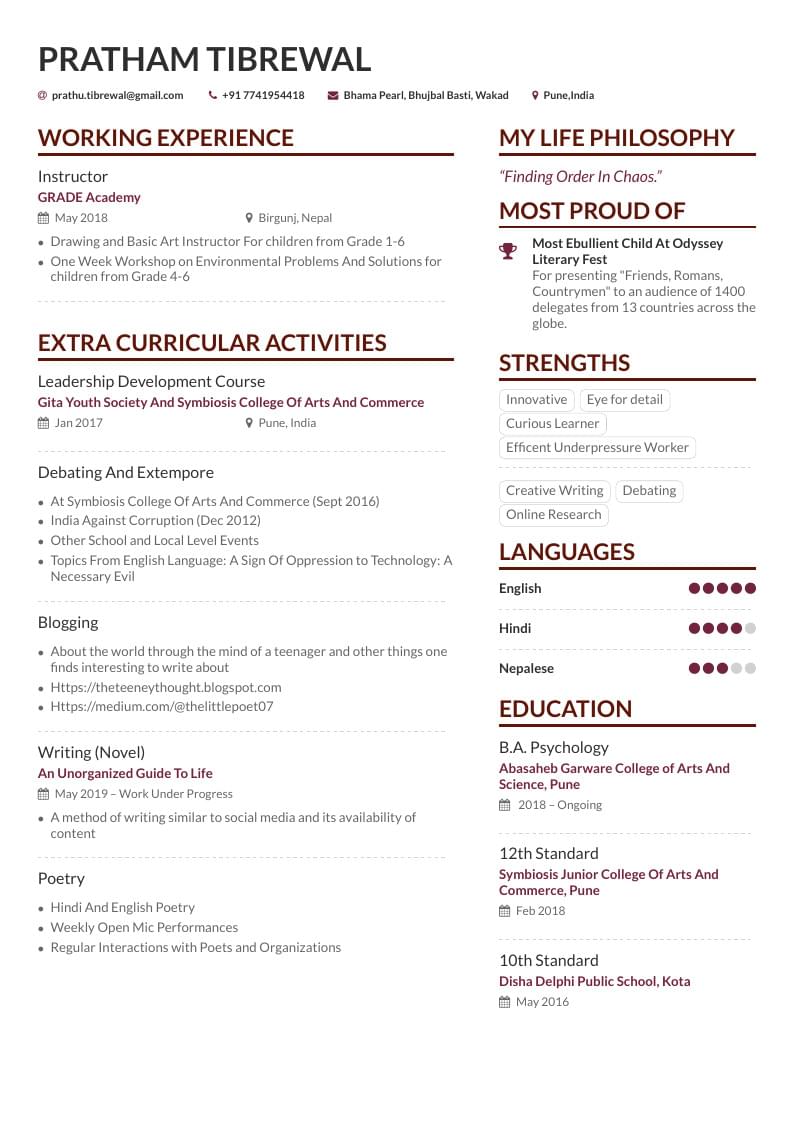 Pratham Tibrewal's CV
