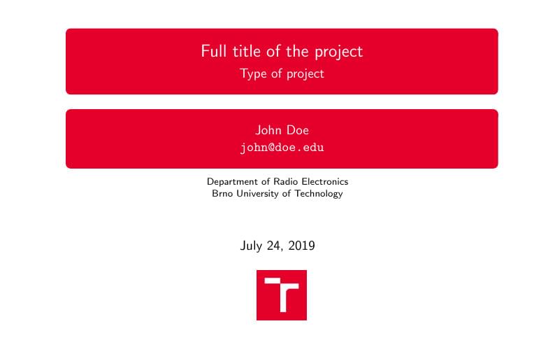 Brno University of Technology Colors Beamer Template