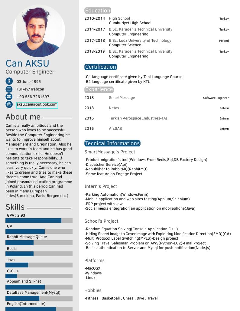 Cana Aksu's CV