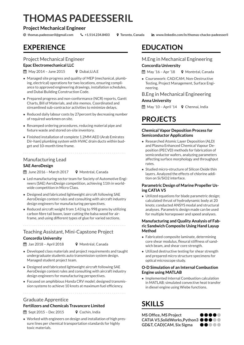 Thomas Padeesseril's CV