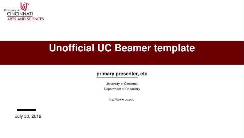 University of Cincinnati beamer template