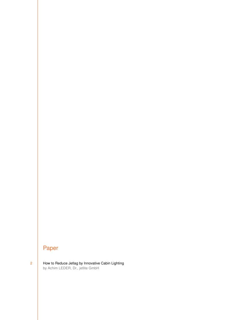 How to Reduce Jetlag by Innovative Cabin Lighting