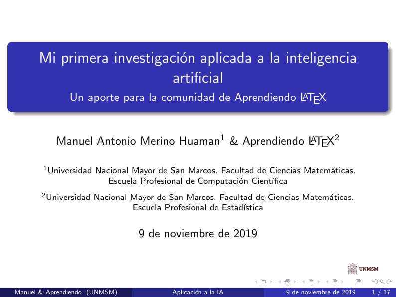 Plantilla Básica de una presentación Beamer en español