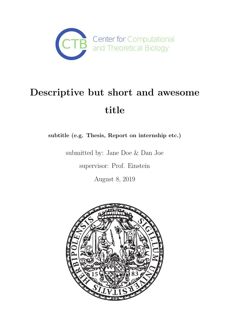 CCTB report template