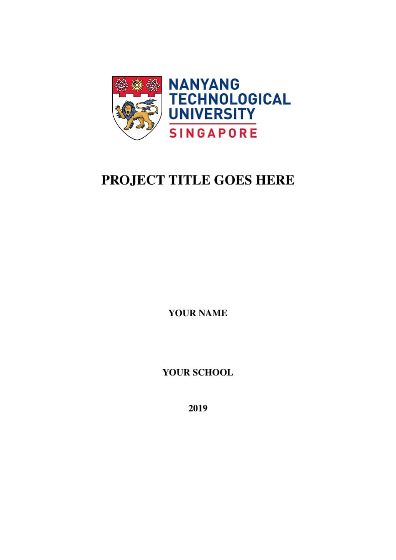 NTU CNYSP Research Report Template (CY1400/CY2001/CY2002)