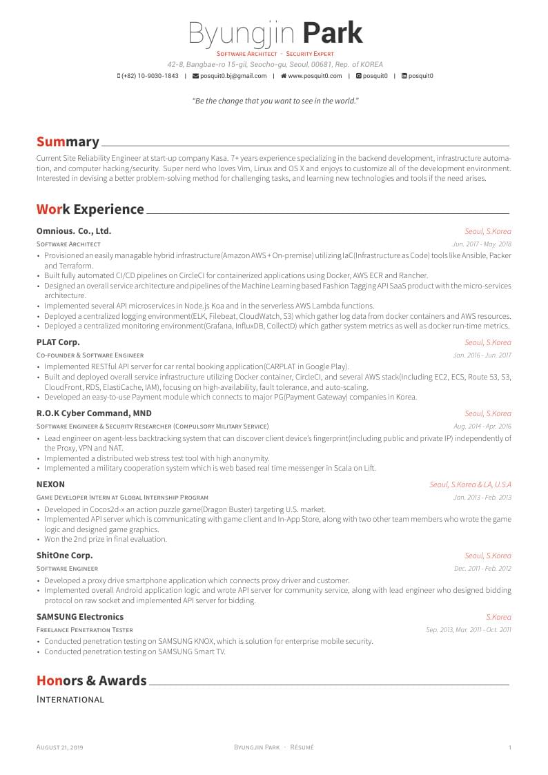 Awesome CV
