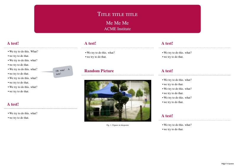 Sample tikzposter Poster (Landscape)